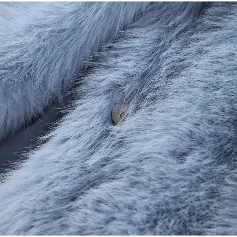 Luxury Women's Brown Faux Fur Coat Lapel Mid-Length Loose Imitation Plush Furry Buckle Overcoat Winter Lady Thick Warm Outwear 5 Luxury Women's Brown Faux Fur Coat Lapel Mid-Length Loose Imitation Plush Furry Buckle Overcoat Winter Lady Thick Warm Outwear