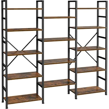 Triple 5-Tier Bookshelf 1