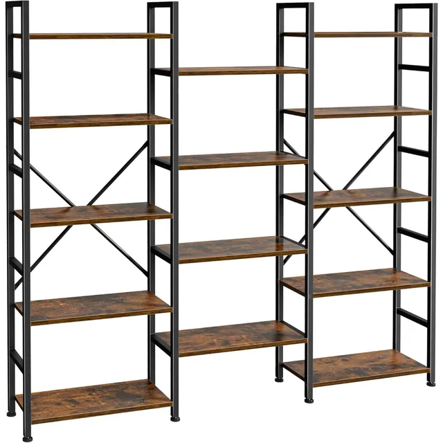 Triple 5-Tier Bookshelf 1