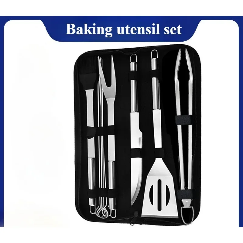 Stainless Steel Family BBQ Tool Set: Complete Grilling Kit for Home Barbecues