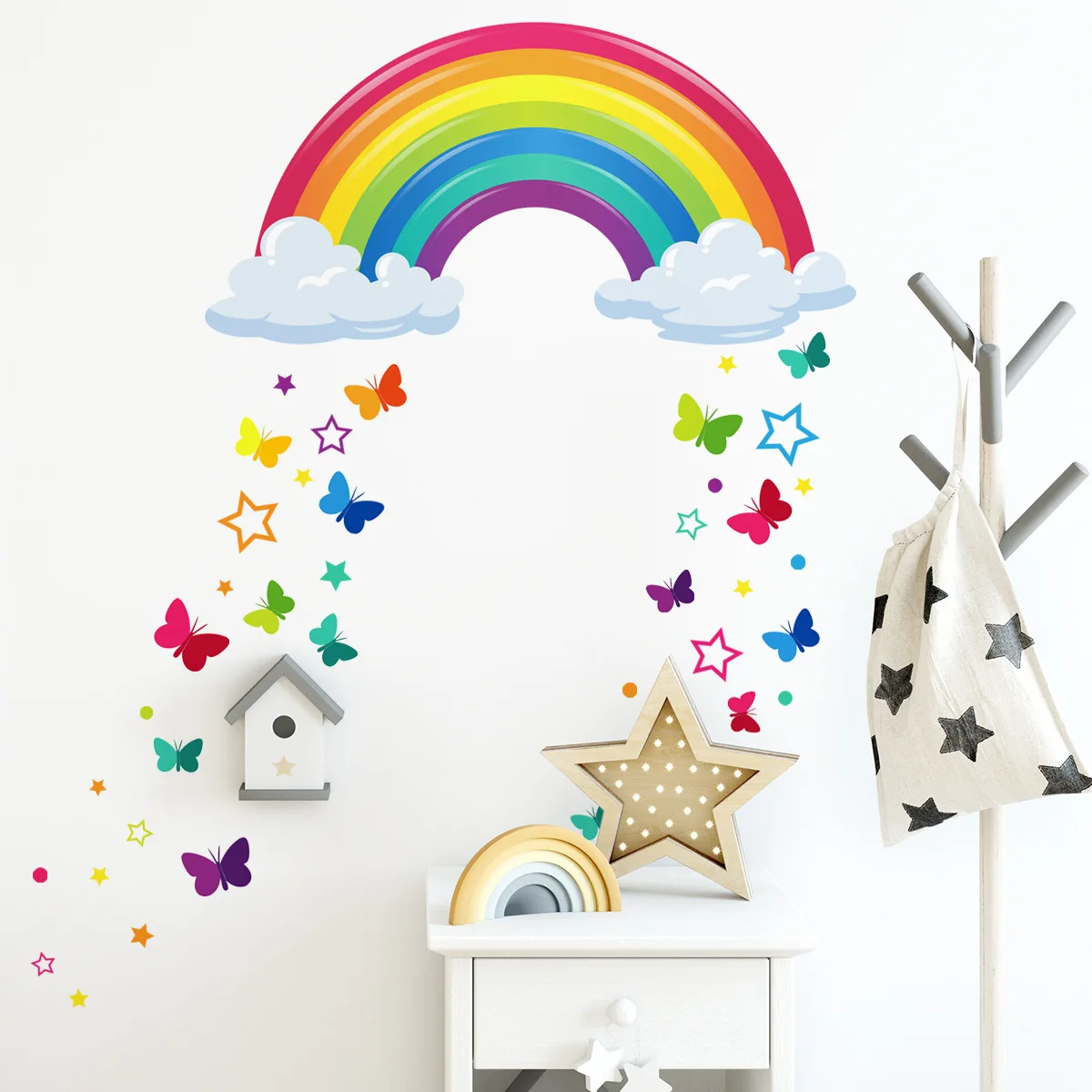 Rainbow Wall Stickers for Girls Kids Children Nursery Wall Art