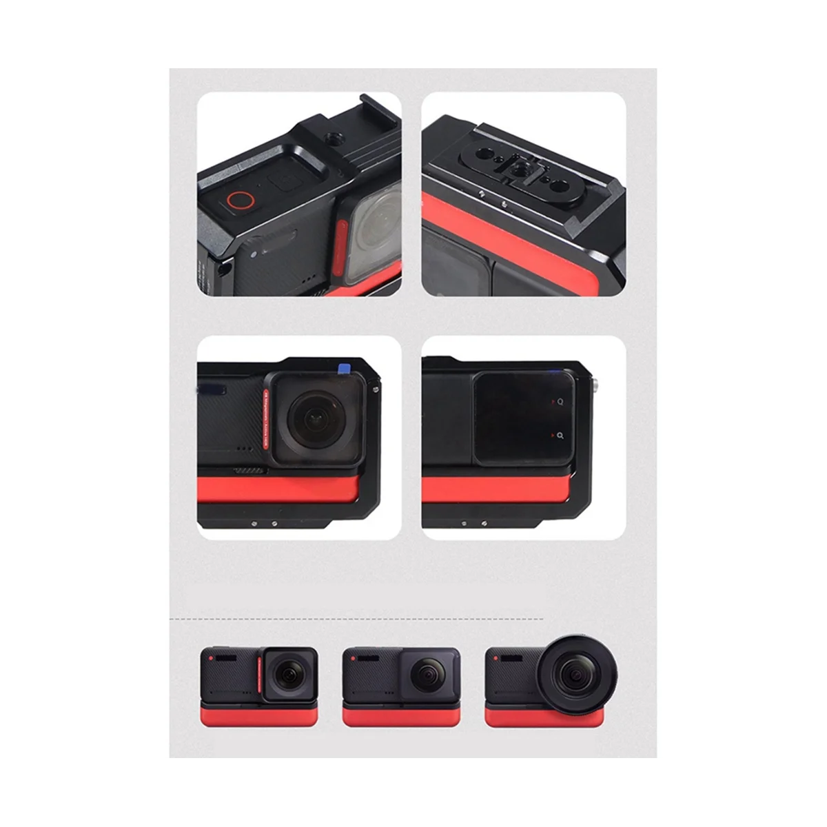 확장 플래시 마운트 마그네틱 접이식 케이지 보호 프레임, Insta360 One RS 금속 토끼 케이지, 멀티 콜드 부츠, B