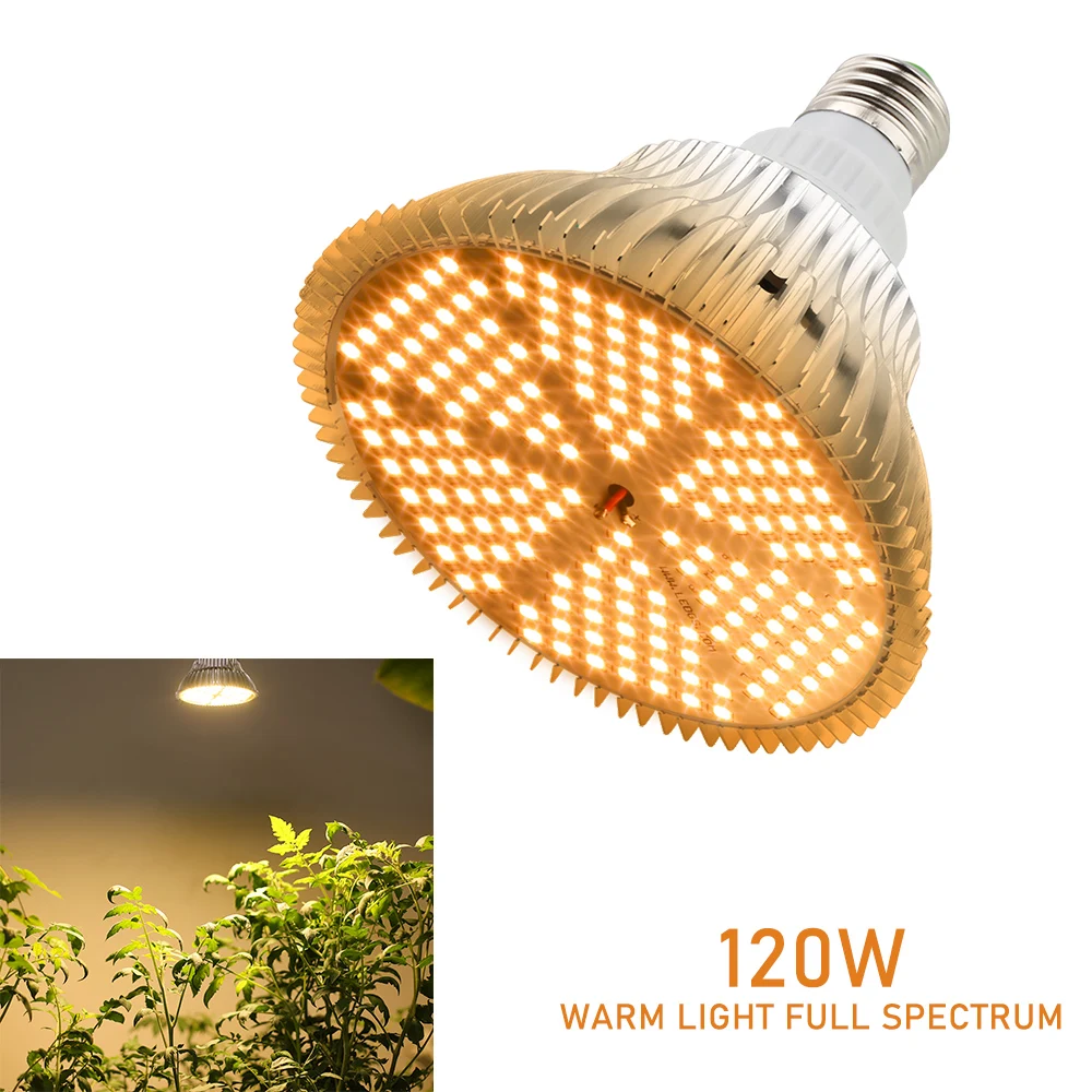 180 LED 성장 전구, 실내 식물 야채 모종용 램프, 120W, E27 햇빛 같은 전체 스펙트럼 식물 전구