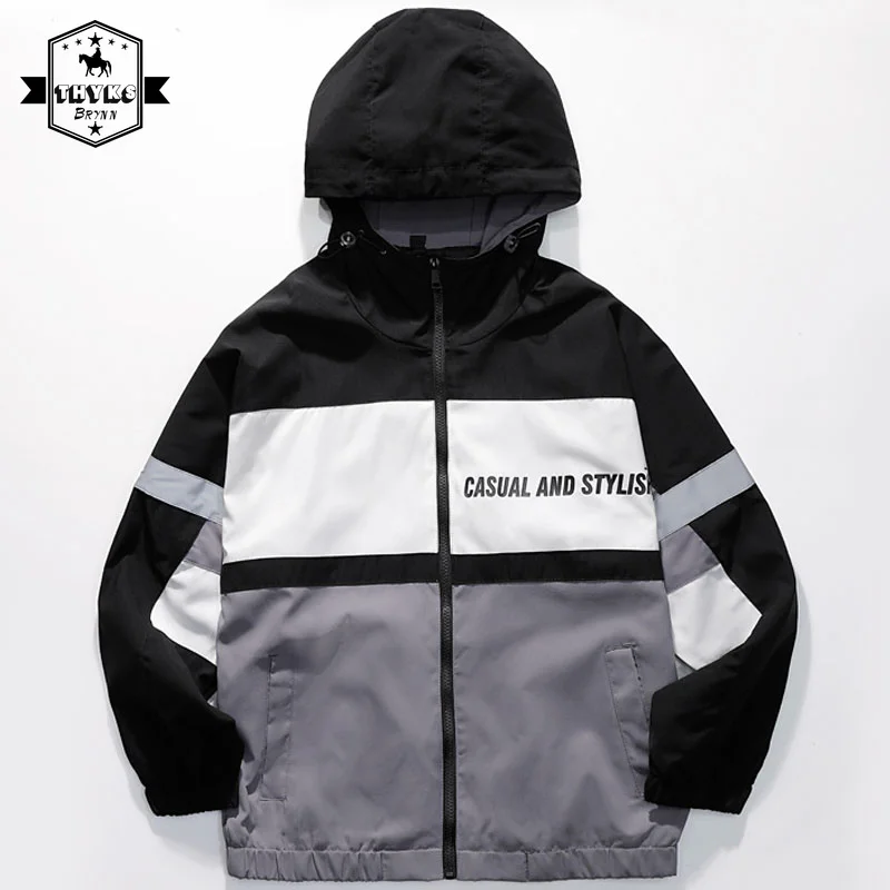 

Mens Korean Fashion Bomber Varsity Jackets Hooded Streetwear Letter Print Oversized Windbreaker Coats Men Spring Sports Outwear