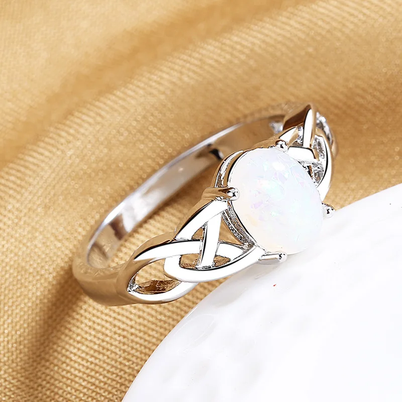 925 Silver Women Ring Oval Shape Opal Gemstone Ornament Rings for Wedding Party Gift Size 6-10 silver rings silver ring wedding rings gemstone ring