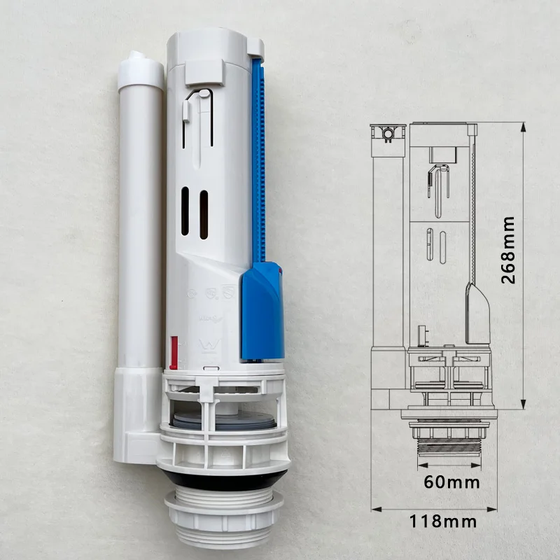 Old Split Toilet Water Tank Drain Valve Toilet Accessories Double Press Flush Valve WDI4900H 2 Inch Drain toilet tank accessories
