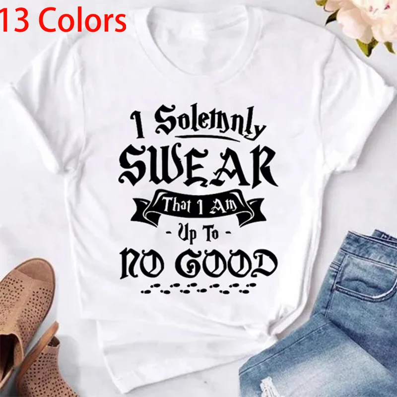 Playful I Solemnly Swear That I Am Up To No Good Graphic Tee - Unisex Summer Casual T-Shirt