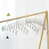 6-20Pegs Stainless Steel Clothes Drying Hanger Windproof Clothing Rack Clips Sock Laundry Airer Hanger Underwear Socks Holder 2