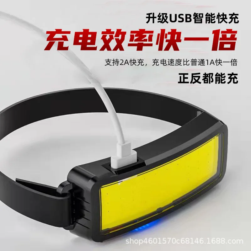 

Strong And Bright COB Headlights USB Rechargeable Headworn Fishing Lights Outdoor Cycling Night Running Floodlights