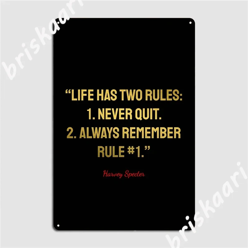 Harvey Spector Quotes 포스터, 금속 플라크, 벽 장식, 맞춤형 클럽 바 클럽 하비 스펙터 주석 사인 포스터