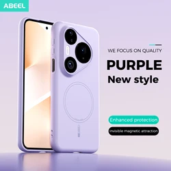 MagSafe Magnetic Shockproof TPU Soft Case with Lens Protection and Skin - Feel Finish for Huawei Pura 80 Ultra (Light Purple)