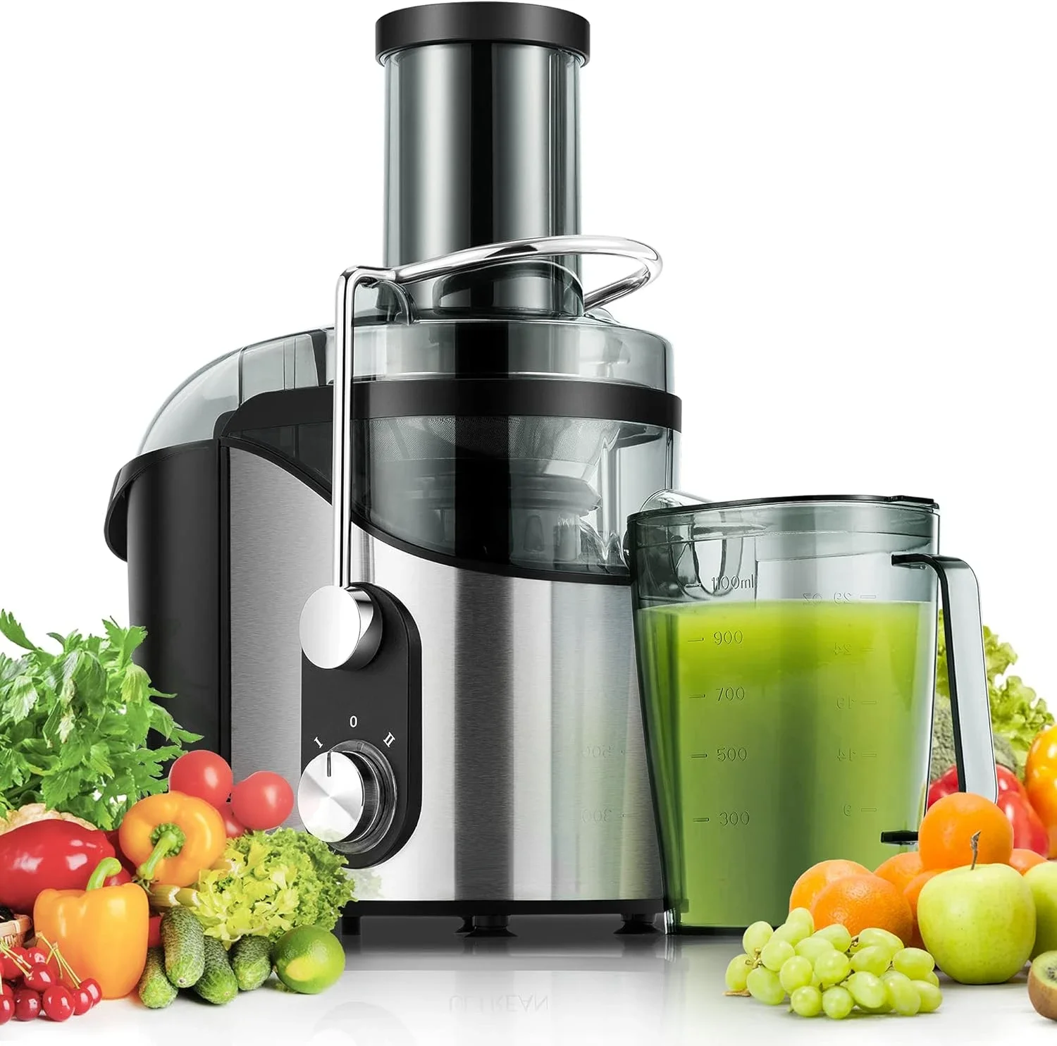

800w Powerful Juicer Machine with Big 3\u201D Mouth Feed Chute, Dual Speeds Centrifugal Juicer Maker for Fruits and Veggies, Eas