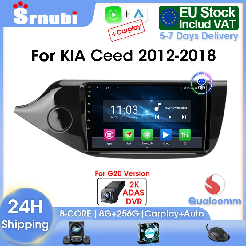 Srnubi 4G + WIFI Auto Radio Für KIA Cee'd Ceed JD 2012-2016 2DIN Multimedia Video Player carplay Android Autoradio Navigatore GPS