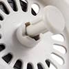 2X Food Waste Stopper Spin Lock Sink Drain Strainer 3.1 Inch Dia White Black Plastic 4