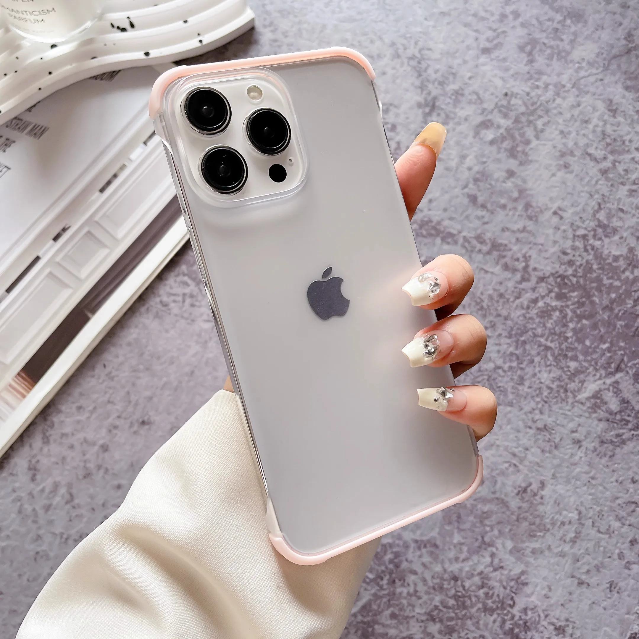 Sleek Titanium Gray Matte Phone Case with Heat Dissipation & Shockproof Protection