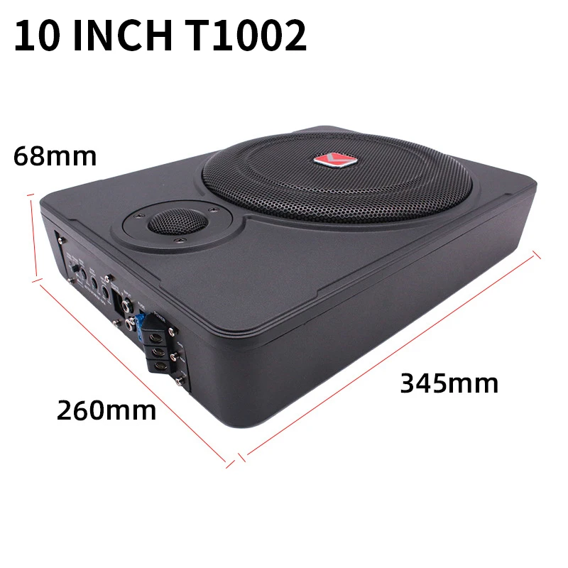 600W 10 Inch Enclosed Subwoofer System Car Super Slim Subwoofer Under Seat Sub Amplifier Power Hifi Audio Processor Music Player