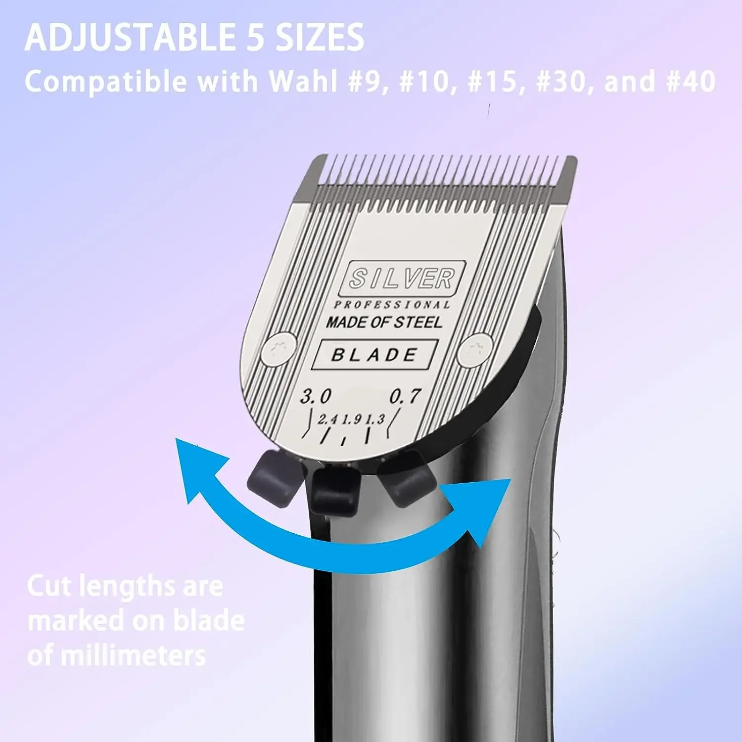 Barber Hair Clipper Blade Pet Grooming Clipper Electric Shaver Blades 5 in 1 Detachable Replacement Blades Professional for Wahl Animal Bravura Chromado Creativa Figura Dog Clippers for Grooming