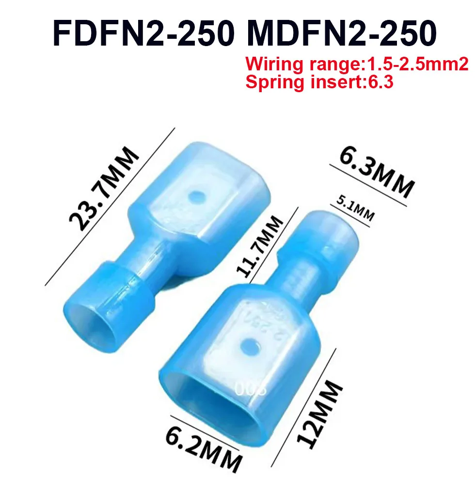 Nylon cold press terminalFDFN2-250 spring plug MDFN 2-250