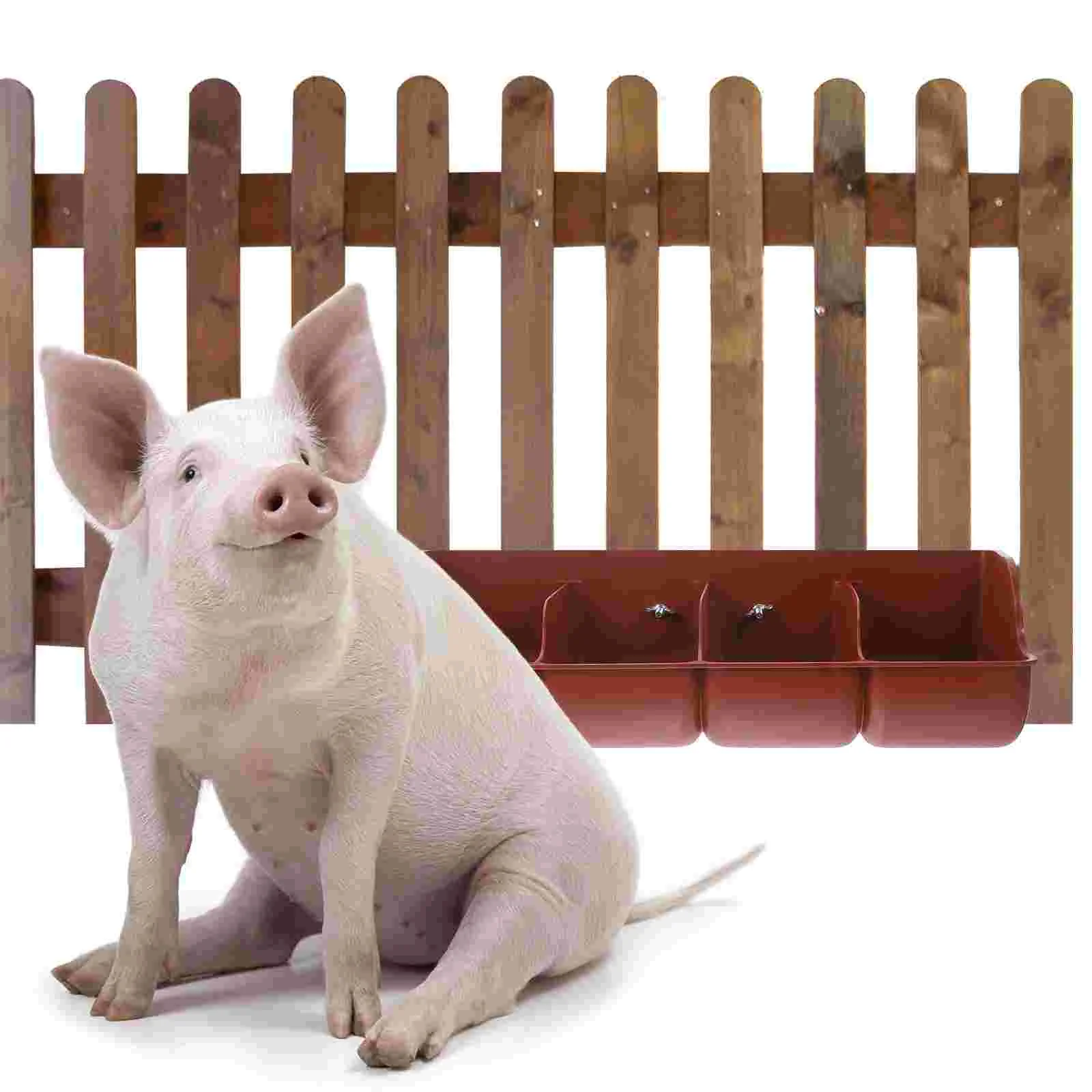 Pig Feed Trough Plastic Feeder Farm Manger Bowl Livestock Feeding Groove