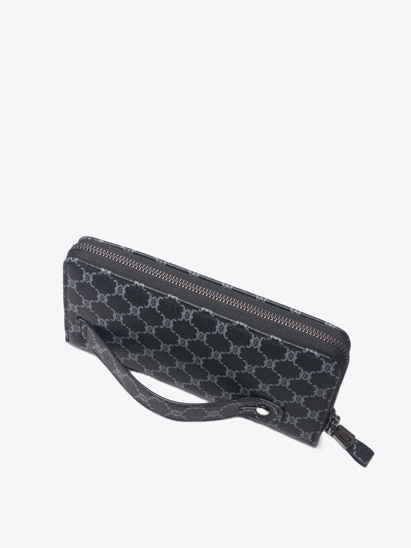 Men's Large Capacity Geometric Zipper Wallet with Multiple Compartments