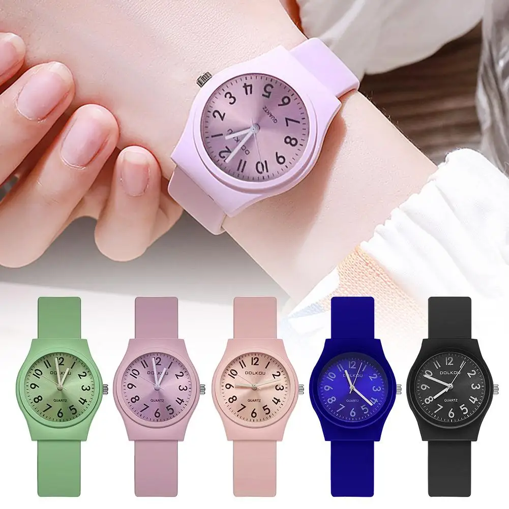 

Candy Colored Jelly Silicone Watch Girls With High High Student Junior School Minimalist Sen Party Appearance Minority C2U9