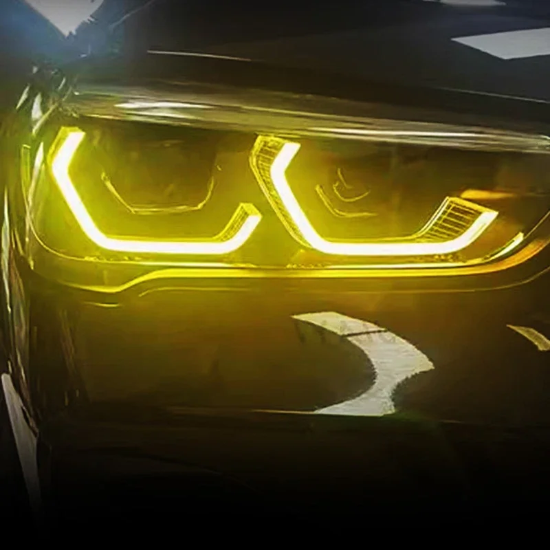 2020-2022 BMW F49 F48 X1 Lci 2021 엔젤아이즈 DRL 보드 노란색 LED 개조 헤드라이트 모듈 주간 주행등 칩