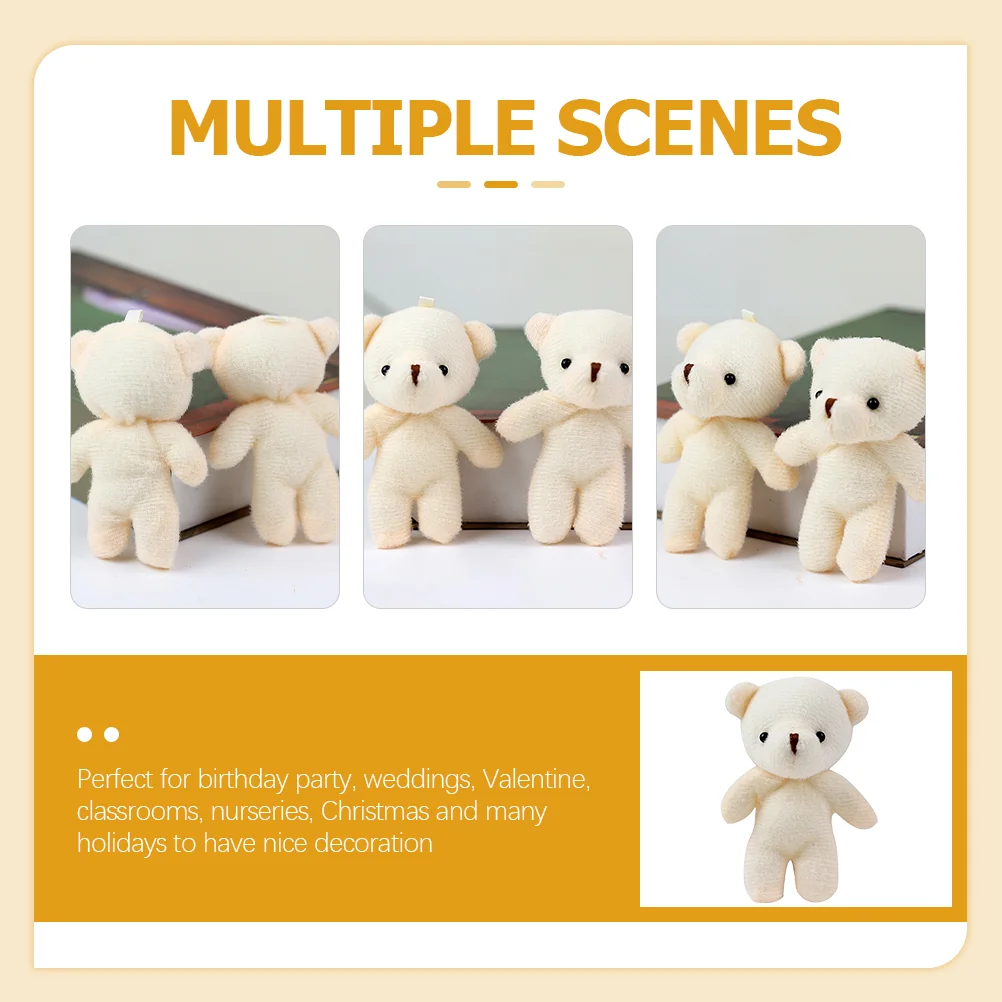 10pcs Bear Hanging Dolls Girls Bear Toys Decorative Bear Ornament Stuffed Bears