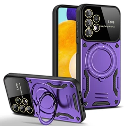Enhanced Magsafe Magnetic Stand Military Grade Case - Galaxy A30s (PURPLE)