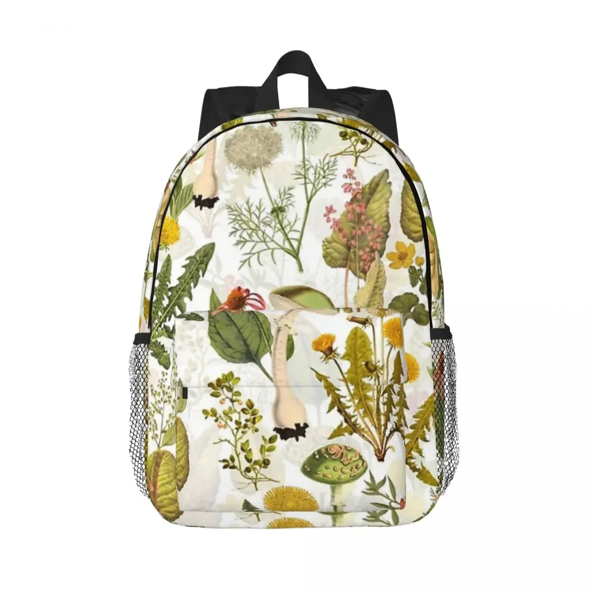 

Toxic Mushrooms And Wildflowers Forest Botanical Garden Pattern Backpack Bookbag Children SchoolBag Laptop Rucksack Shoulder Bag