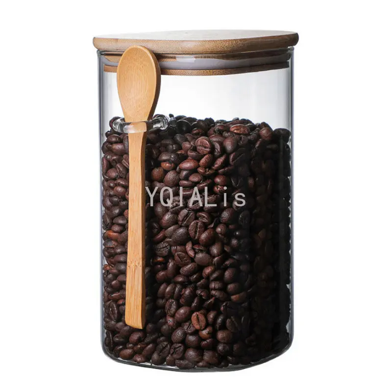 Sealed Jar Storage Tank Condiment Coffee Beans Tank Kitchen Supplies Sugar Storage Bottle Tea Box storage jar storage tank 3 Ideas 800-1200ml With Spoon