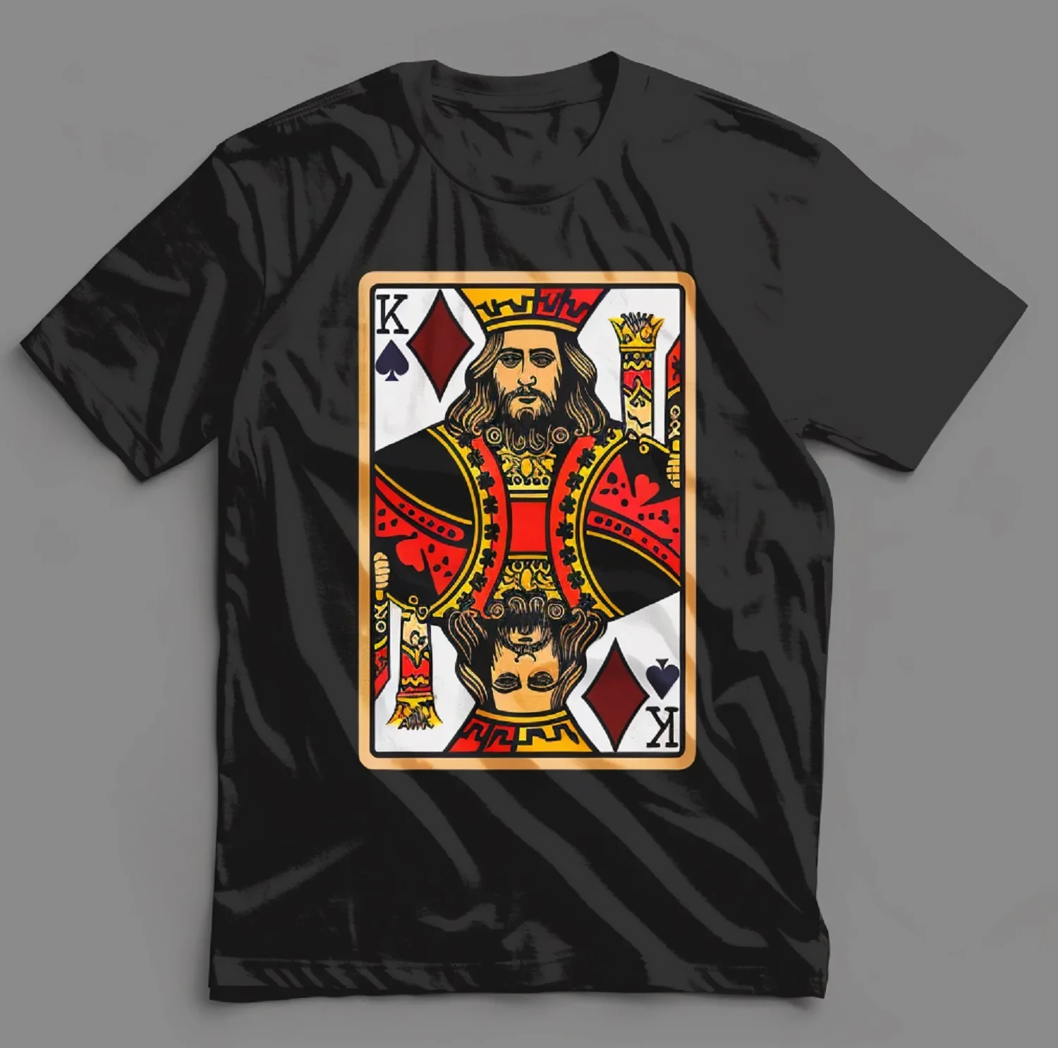 

Футболка Mystic King of Hearts для любителей покера, Винтажная Футболка с принтом, рубашки с коротким рукавом, мужская одежда в стиле Харадзюку