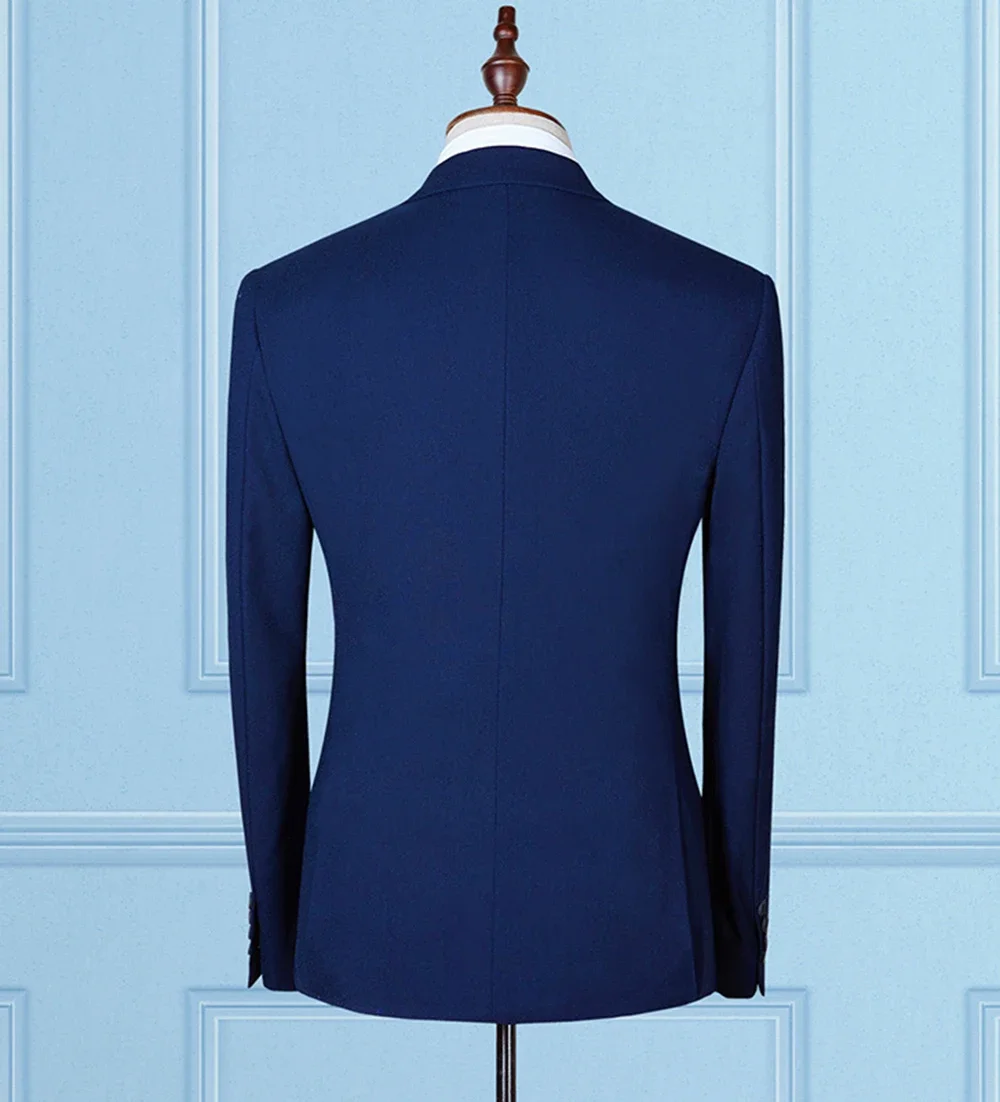 Double Breasted Peak Lapel Suits for Men Blazer Elegant Full Set Fashion 2 Piece Jacket Pants Business Terno Slim Fit Costume 2
