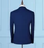Double Breasted Peak Lapel Suits for Men Blazer Elegant Full Set Fashion 2 Piece Jacket Pants Business Terno Slim Fit Costume 2