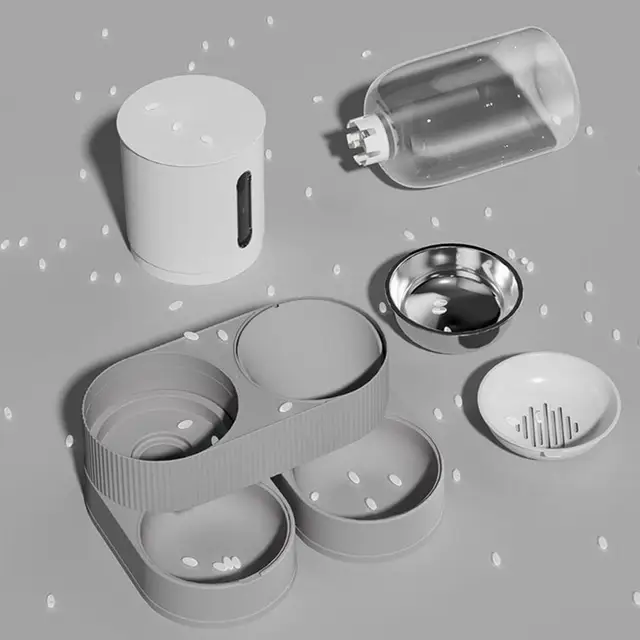 Multifunctional New Automatic Cat Feeding Cat Basin Two-in-one Water Dispenser 5