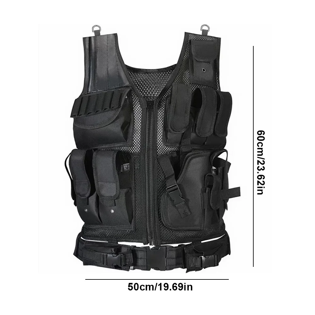 Nylon Combat Body Armor Vests Adjustable Mesh Vest Multi-Pocket Airsoft Vest Hunting Outdoor CS Game Airsoft Training Jacket