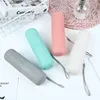 1-6PCS Striped Travel Wash Toothbrush Cup Toothpaste Storage Box Portable Toothbrush Box Toothbrush Bucket Simple Rinsing Cup 2