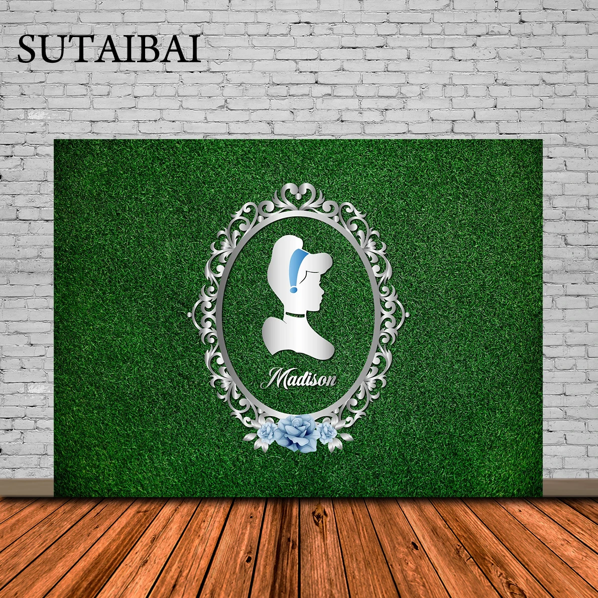 

Cinderella Princess Photography Background Green Grass Outdoorsy Vigour Backdrops Lawn Pattern Newborn Baby Children Photo Prop