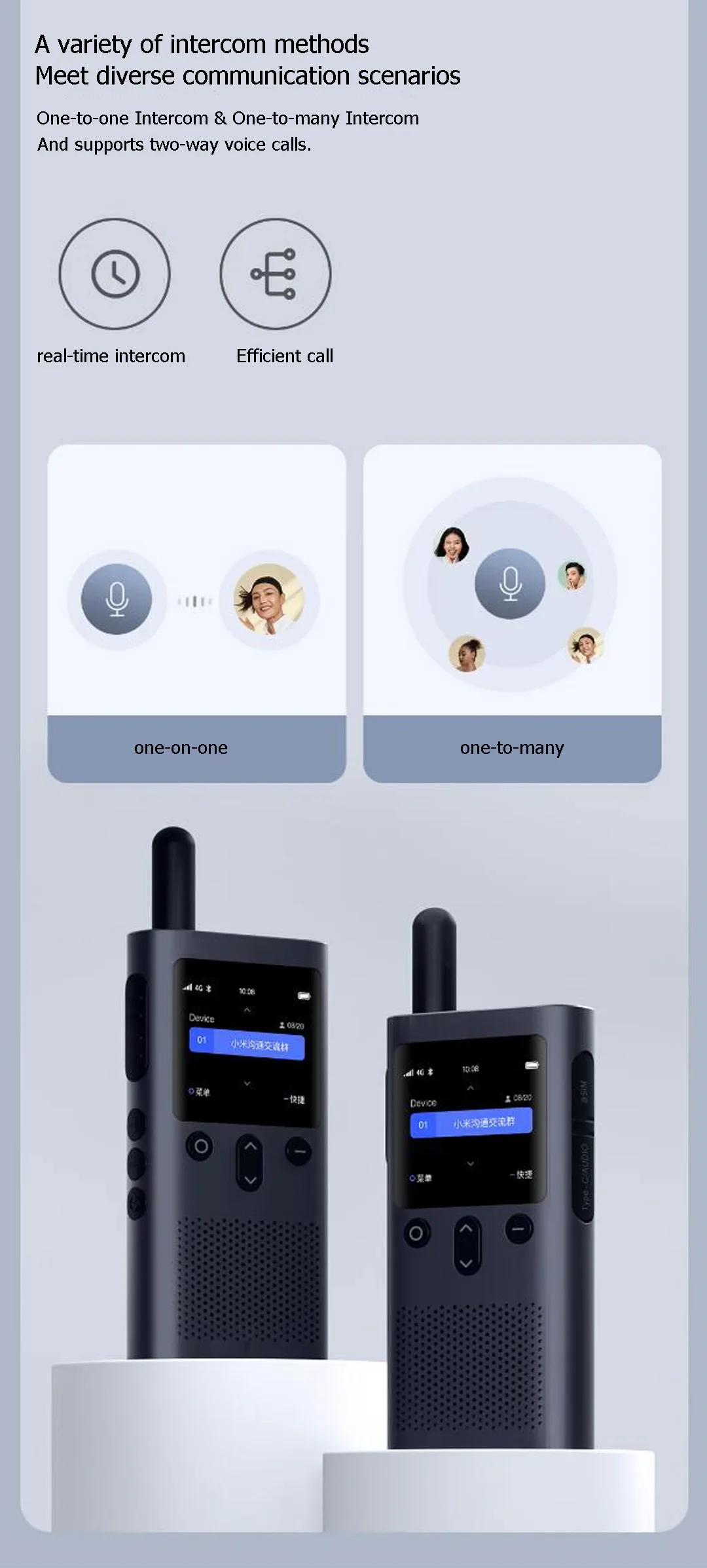 Xiaomi - **ozweb** Xiaomi Public Network 4G smart Walkie Talkie FM radio