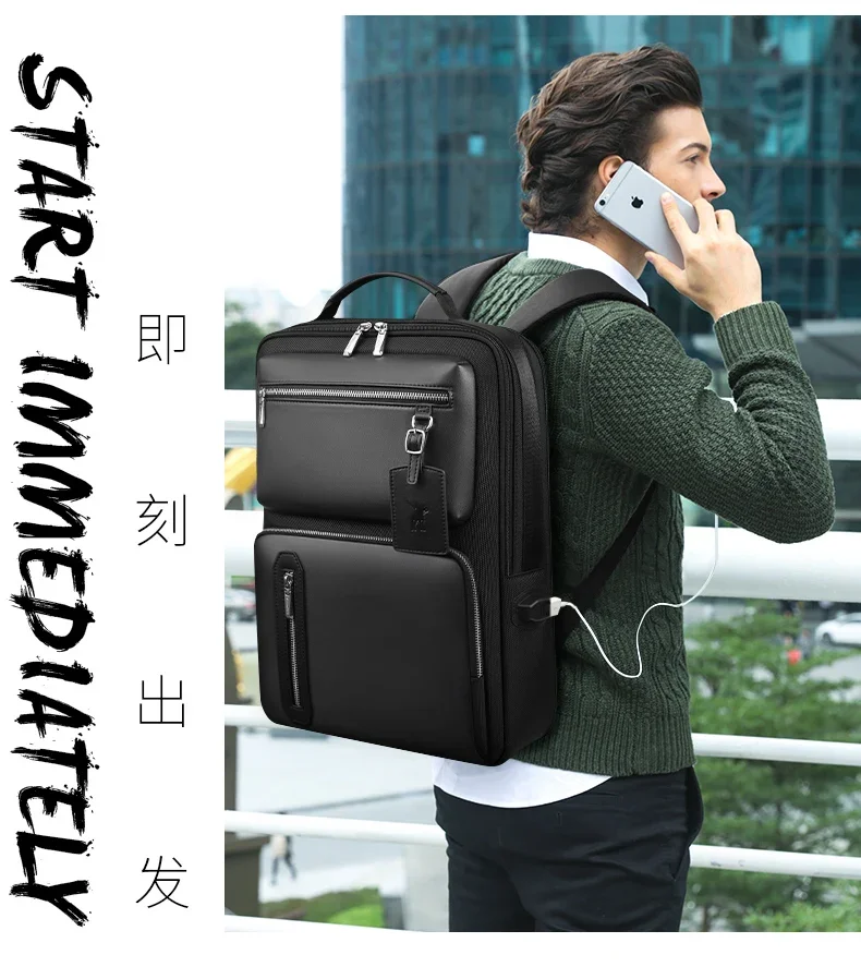 WILLIAMPOLO Oxford Travel Laptop Men Backpack Casual Business Fashion Male Office Work BackPack Bags Big School Backpack for men 2