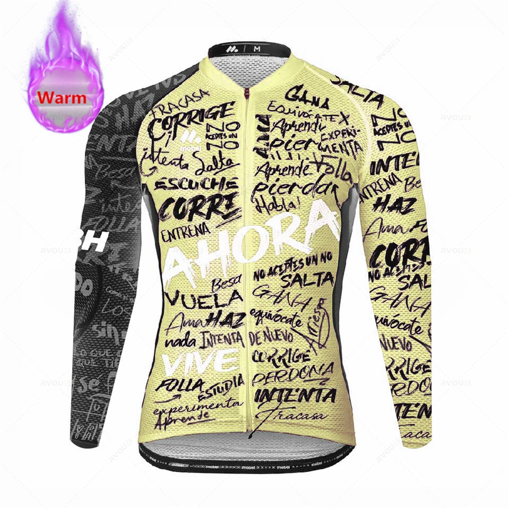 thumbnail image 1 of Jersey de ciclismo de lana térmica de invierno 2022, ropa de ciclismo de lana de invierno para hombre, bicicleta de montaña, ropa de manga larga, 1 of 5