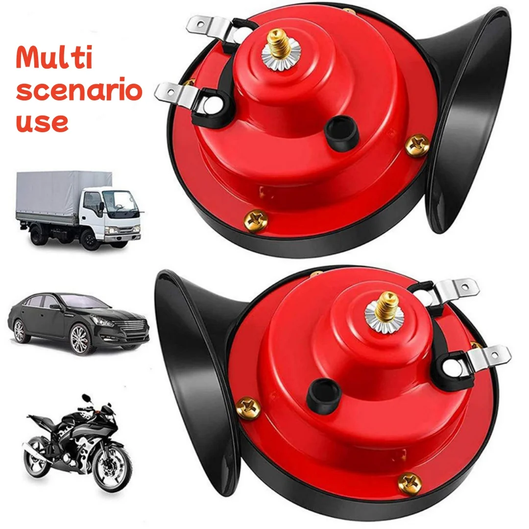 Modified Car Snail shaped Horn High pitched Universal Whistle Waterproof Car Motorcycle Modified 12V High and Low Dual tone Horn 1
