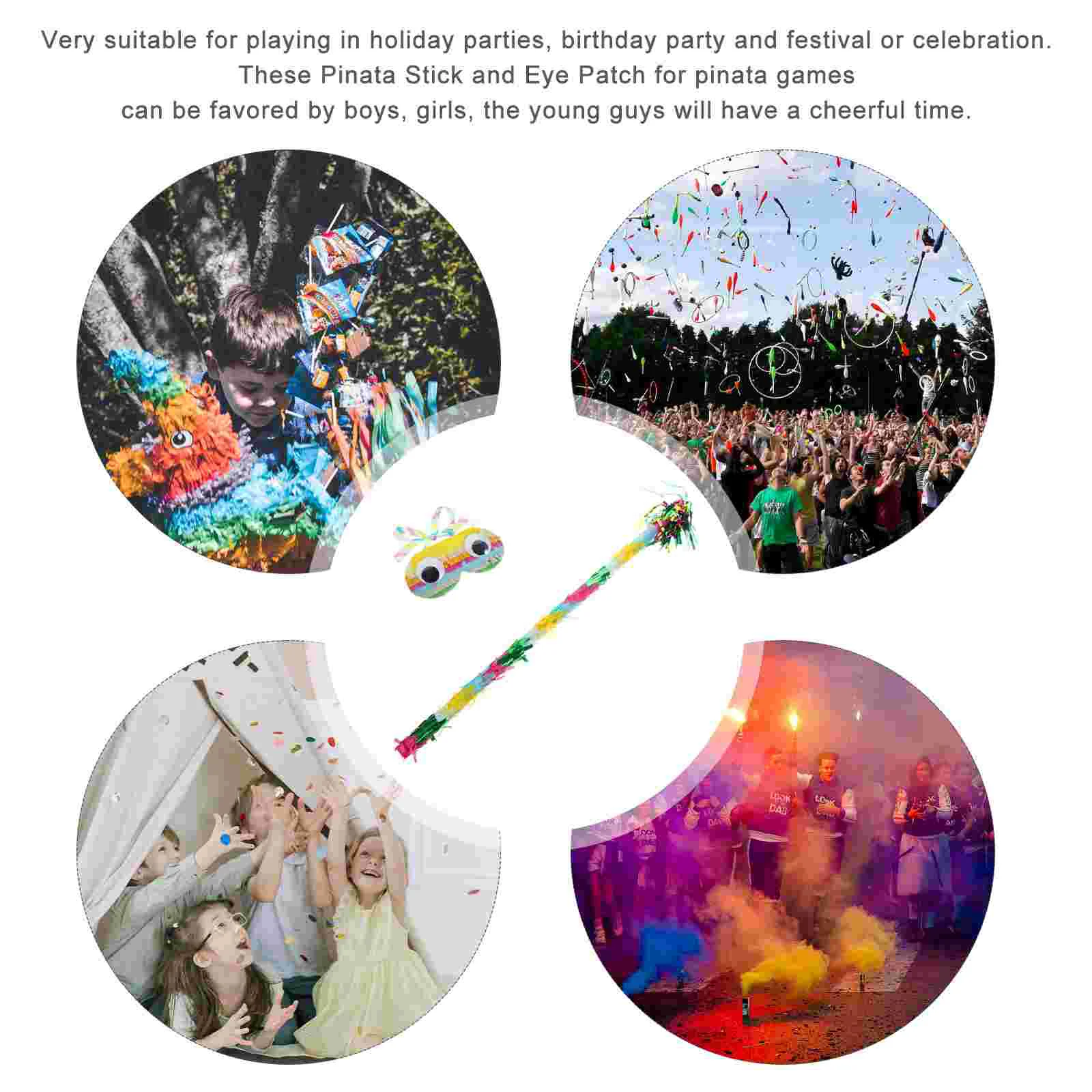 Pinata Toy Party Sticks Multicolored Decorate Prop Paper Kids Games Fun Birthday Celebration Decoration Child for Boys