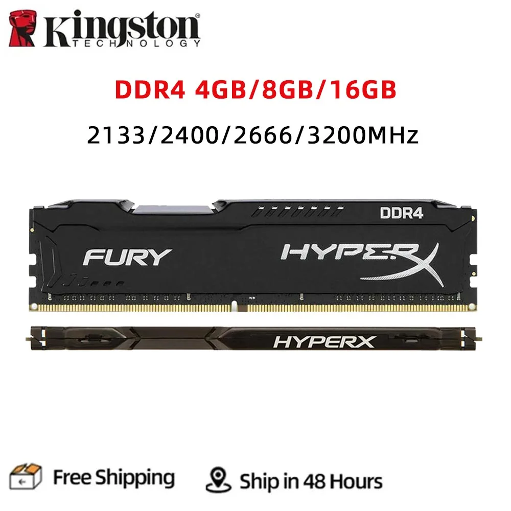 

Kingston Memoria RAM DDR4 3200MHz 2666MHz 2400MHz 2133MHz 8GB 16GB 4GB Gaming Desktop Memory PC4-25600 19200 288Pin DIMM DDR4