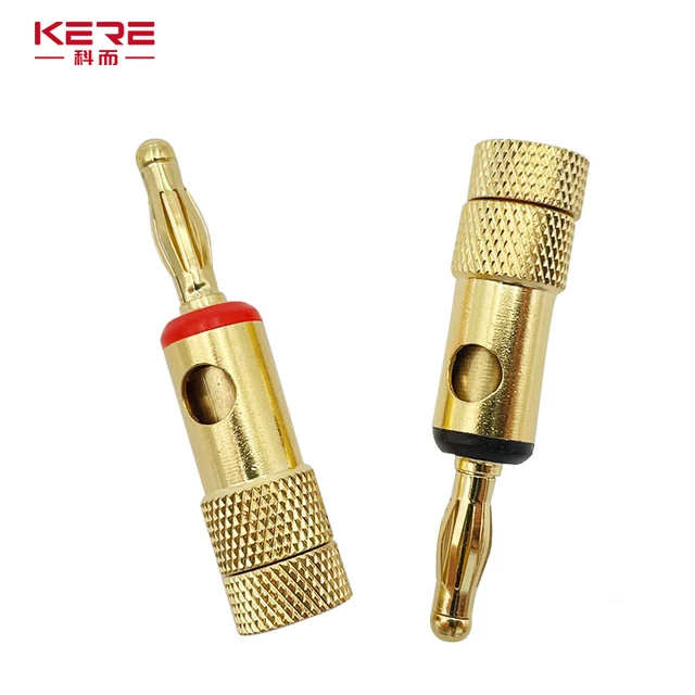 20pcs/Set 4mm Banana Plug Pure Copper Gold Plated Speaker Wire Amplifiers Audio Video Connectors 2