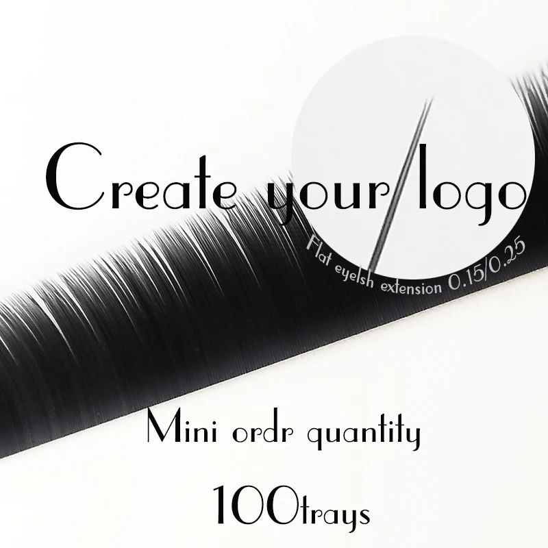 

Flat Eyelashes Extensions two tips easy pick up customized lashes extension create your logo