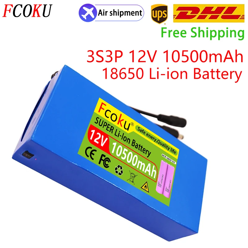 

3S3P 12V 10500mAh Rechargeable Lithium Battery,For Wireless Transmitter, CCTV, Camera Bluetooth Device Li-ion Battery Pack
