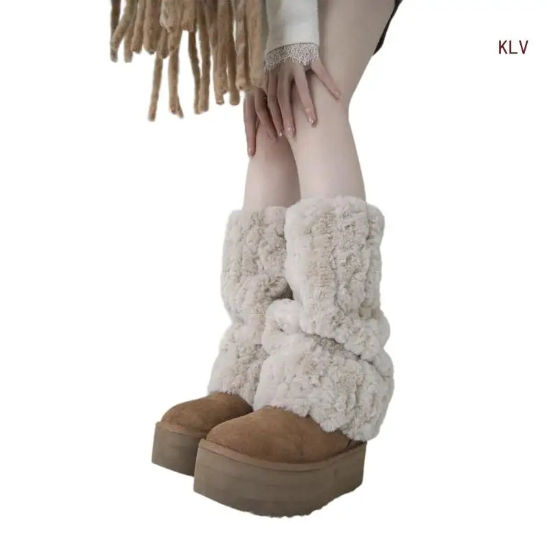 

Womens Furry Party Costume Sexy Faux Furs Fuzzy Long Shoes Cuffs Cover Leg Warmers/Boot Sleeves/Boot Covers