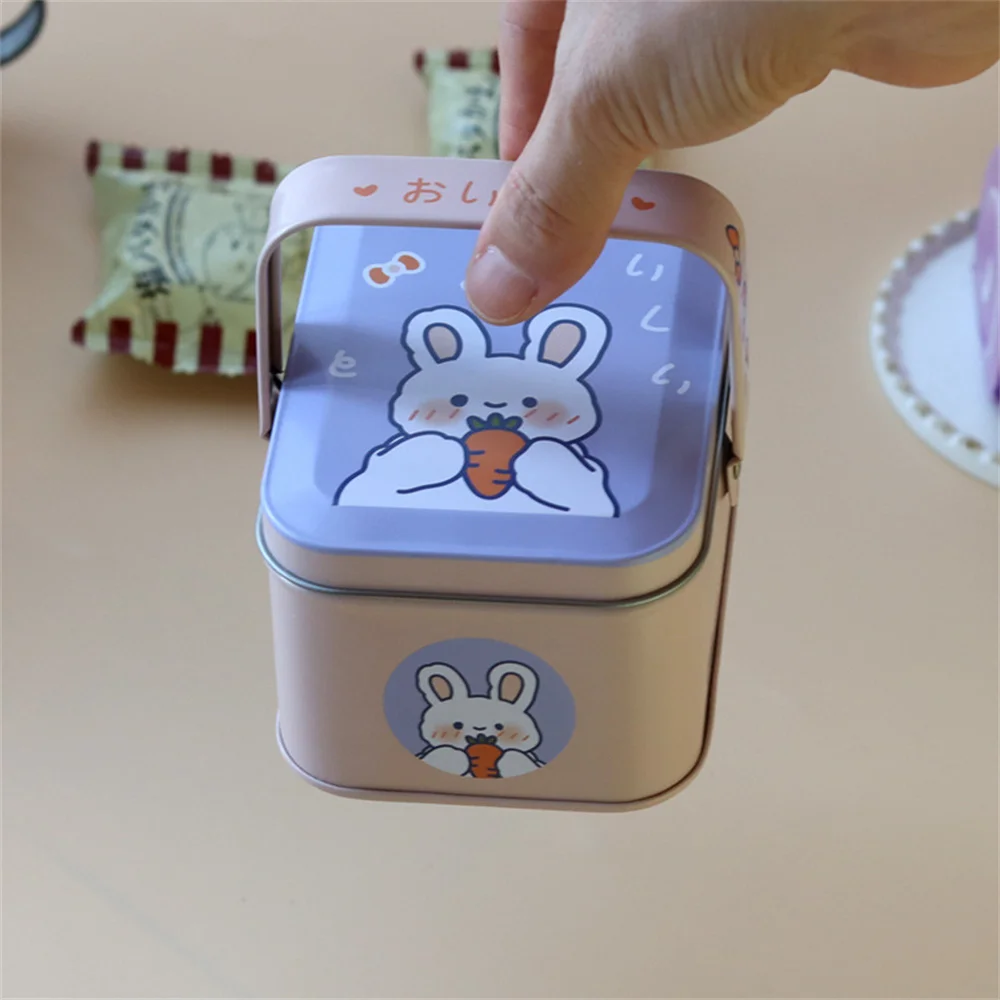 Weißblech-Süßigkeitenschachtel für Kinder, kleine Blechdose, Oster-Keksdose, tragbare Kaninchen-Geschenkbox für Geburtstag, Hochzeit, Party-Dekoration – Detail 7