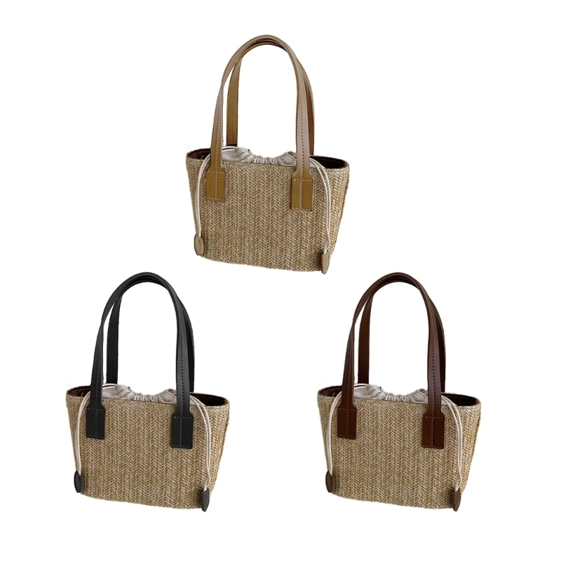

Summer Crossbody Bag for Women Straw Tote Handbags Handmade Beach-Bag Ladies Casual Shoulder Bag Simple Bag