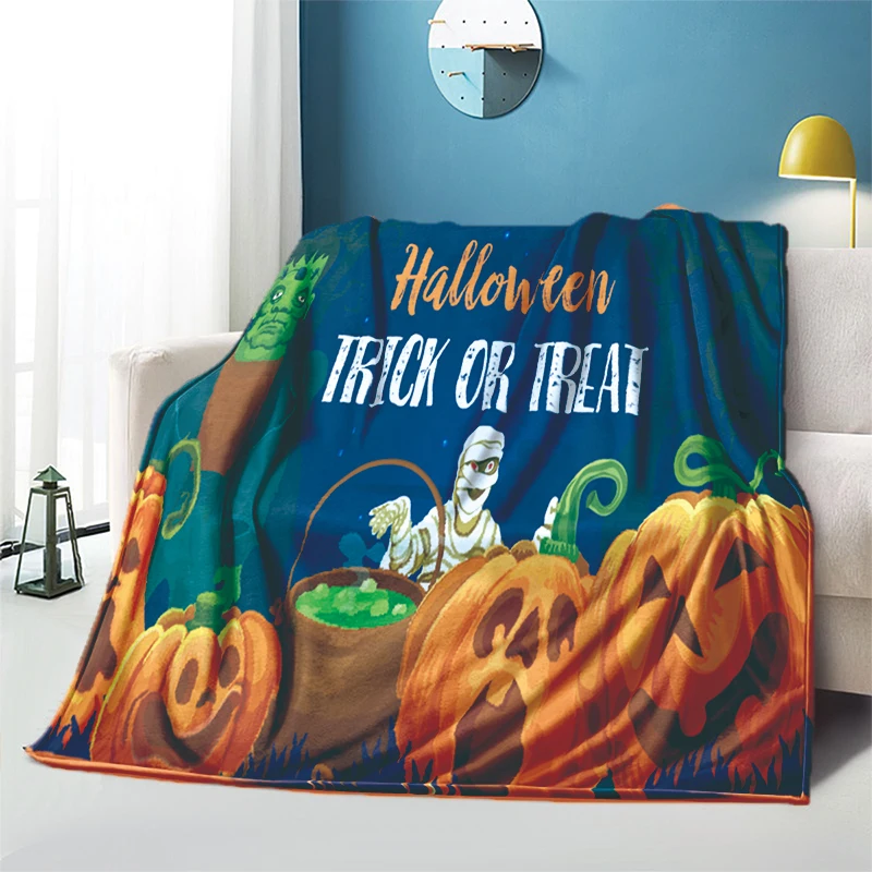 

Halloween New Year Gift Soft Plush Sofa Bed Throwing Picnic Blankets Modern Flannel Blanket Cover Gedruckt Bettdecke Geschenk